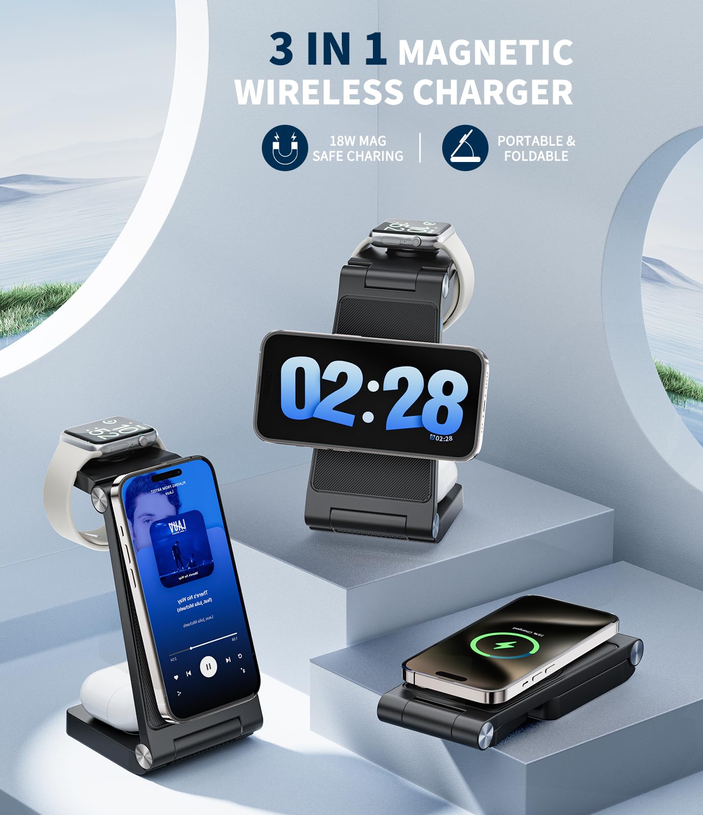 3 in 1 Mag-Safe Charging Station for iPhone