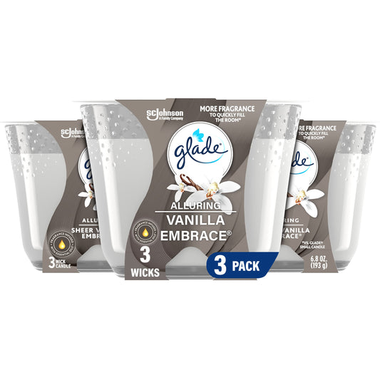 Glade 3-Wick Vanilla Embrace Candle Set