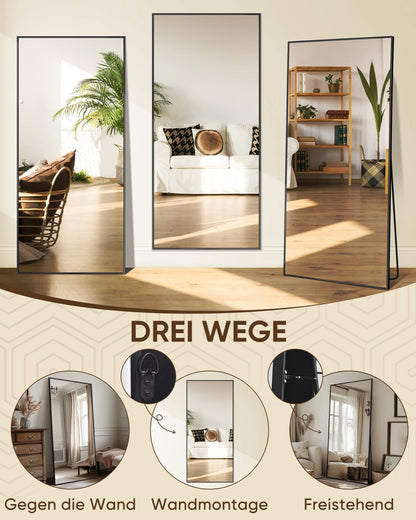 Antok Full Length Floor Mirror - 58"x21" Black