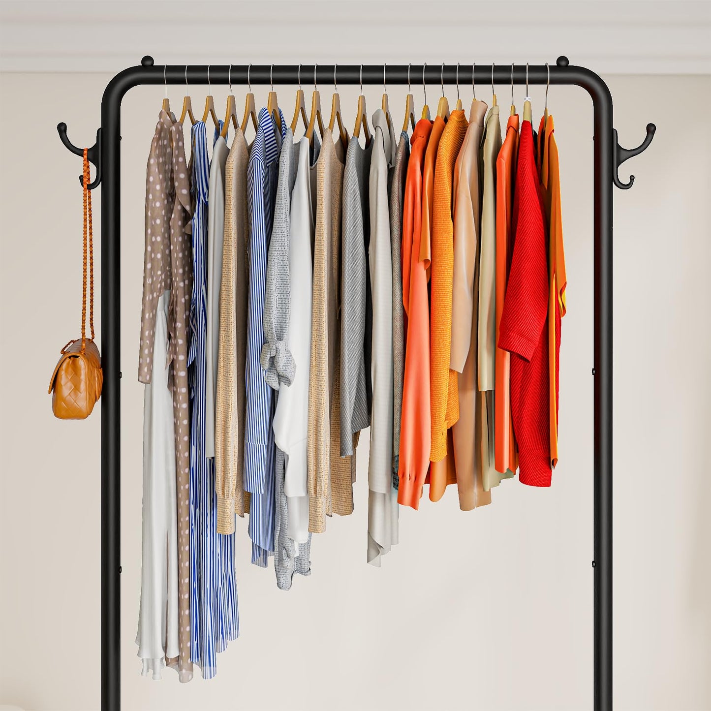 Wiracks Rolling Clothes Rack with Bottom Shelves