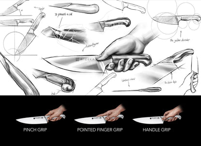 WIZEKA 15PCS Stainless Steel Kitchen Knife Set