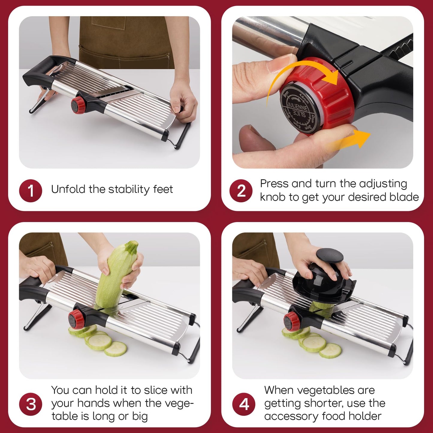Adjustable Stainless Steel Mandoline Slicer for Vegetables