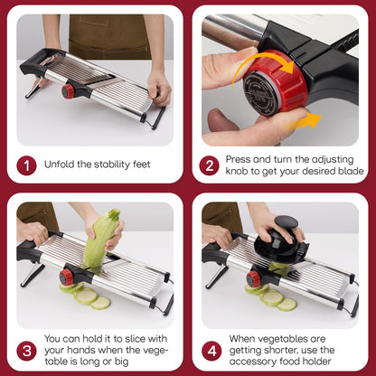 Adjustable Stainless Steel Mandoline Slicer for Vegetables