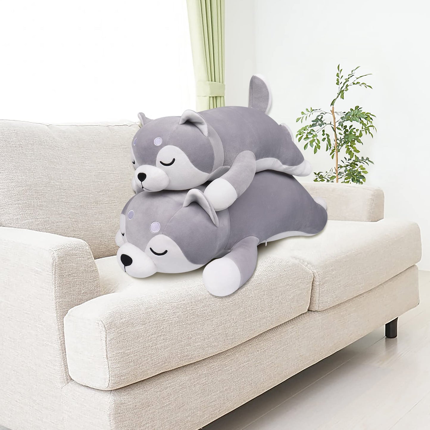 22'' Kawaii Husky Plush Pillow for Kids