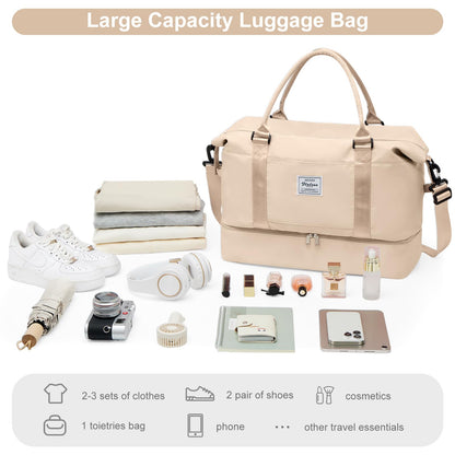 Travel Duffel Bag with Shoe Compartment