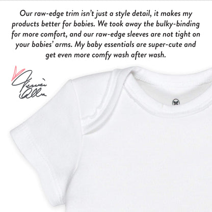 HonestBaby Baby Girls Organic Cotton Short Sleeve Bodysuits Multipack And Toddler T-Shirt Set, 5-pack Bright White, 6-9 Months US