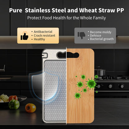 Stainless Steel Non-Slip Cutting Board 15"x10"