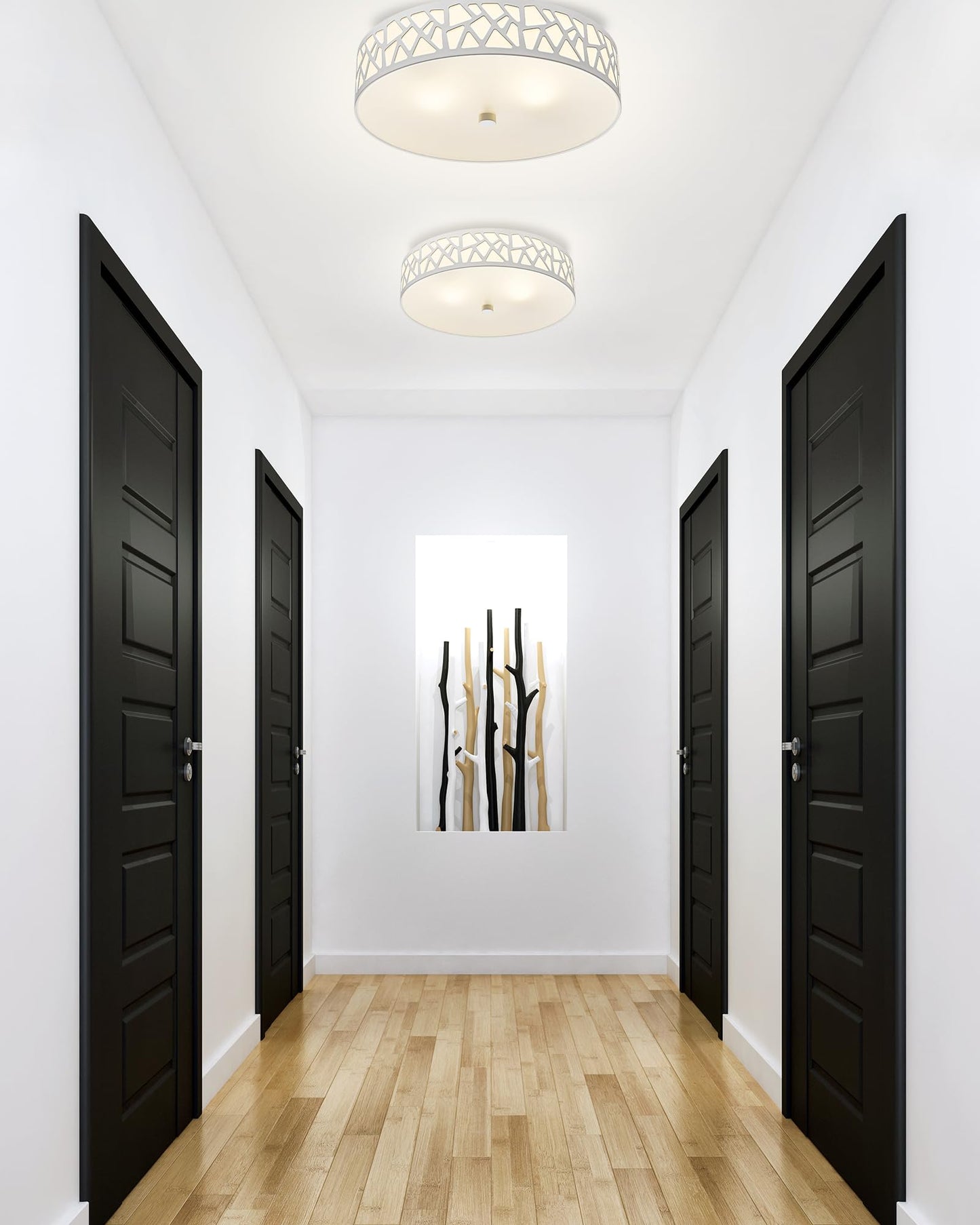 VICNIE 2-Light Modern Ceiling Flush Mount Fixture