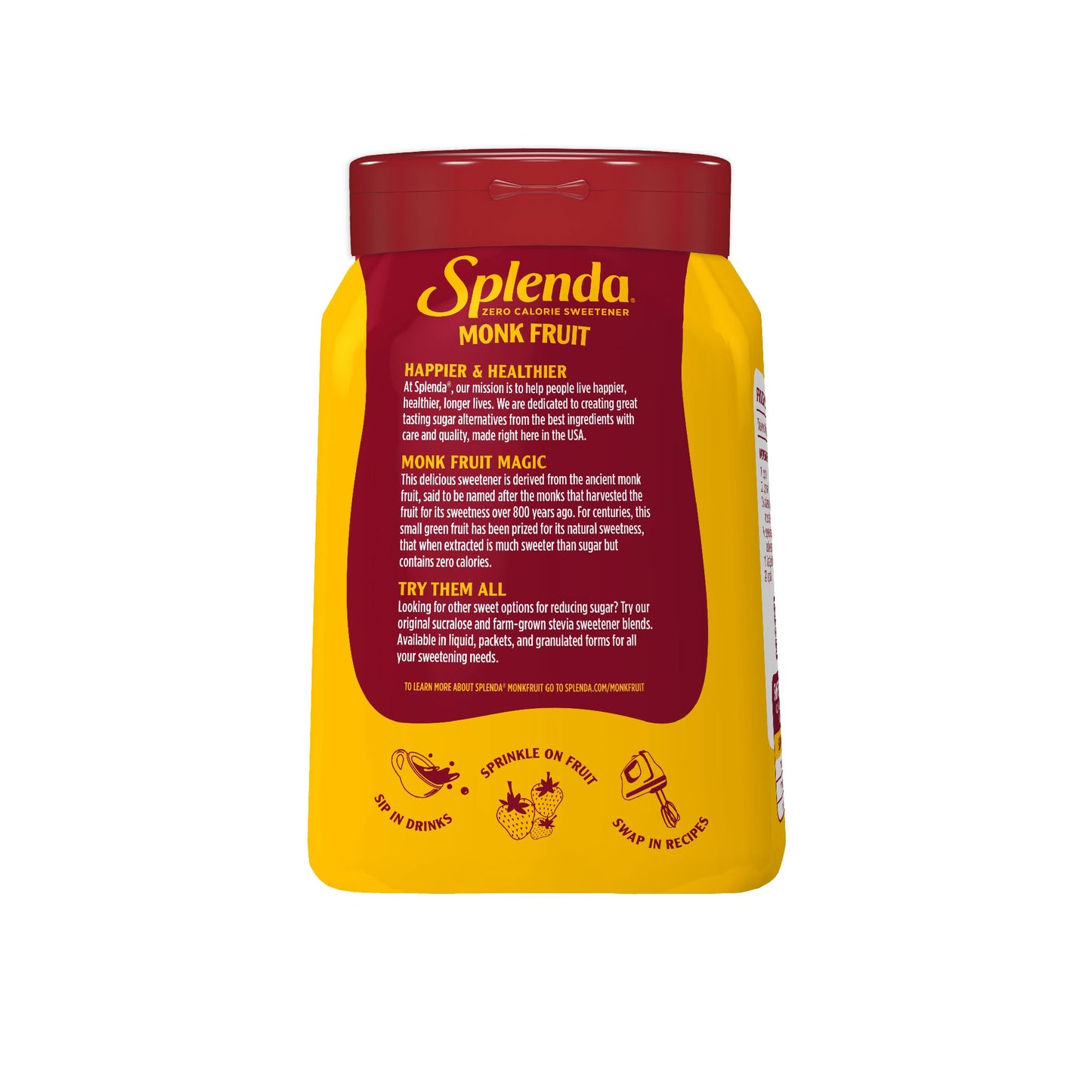 SPLENDA Monk Fruit Zero Calorie Sweetener 19 oz