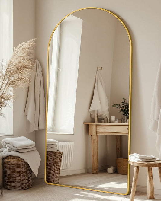 Arched Gold Full Length Floor Mirror 58"x21"