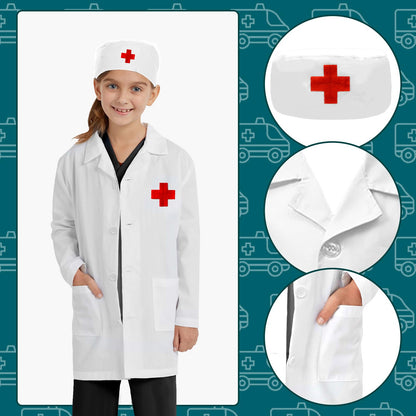 Boys Dress Up Costumes for Play, Kids Role Play Dress Up Clothes for 3-6 Years Old Play, 3 in 1 Set Police Officer/Firefighter/Doctor Costume for Kids Boys Halloween Pretend Play