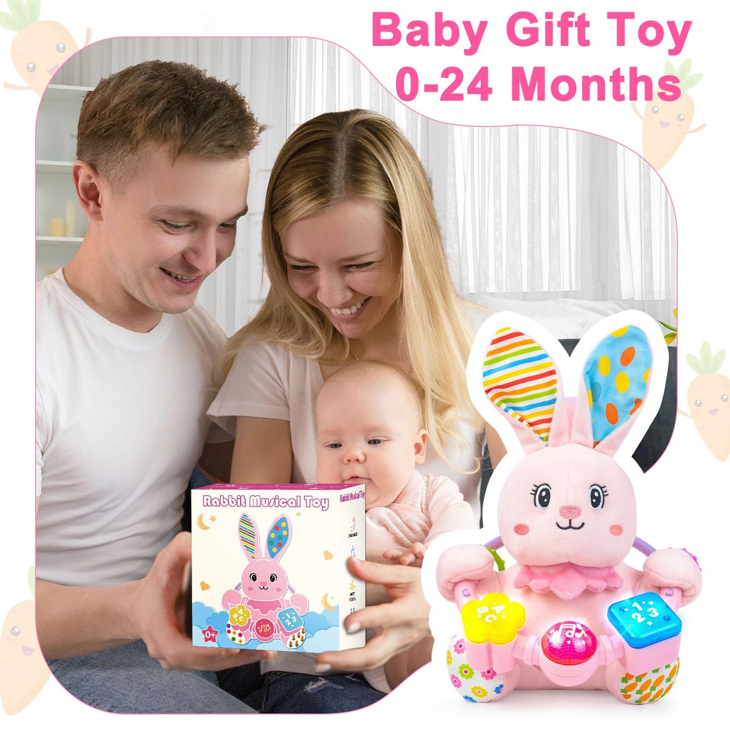 Baby Bunny Musical Stuffed Toy for Infants