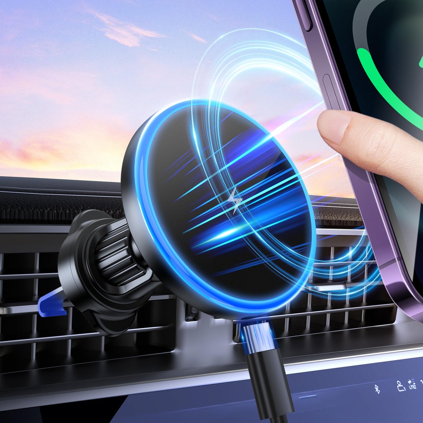 MagSafe Wireless Car Charger - Fast Charging Mount