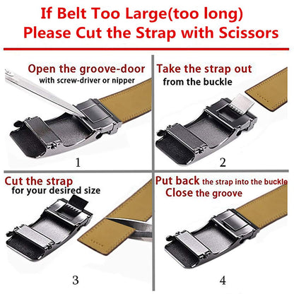 Men's Ratchet Dress Belt with Automatic Buckle