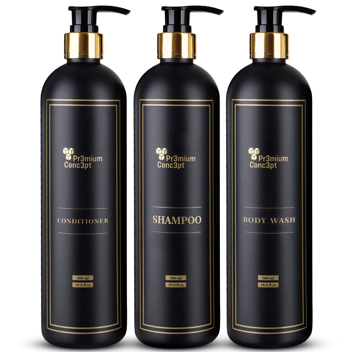 Plastic Pump Bottles Set for Shower Use