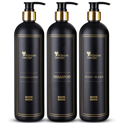 Plastic Pump Bottles Set for Shower Use