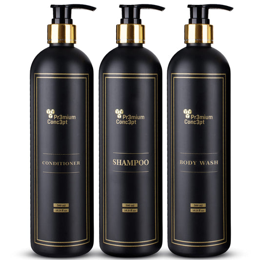 Plastic Pump Bottles Set for Shower Use