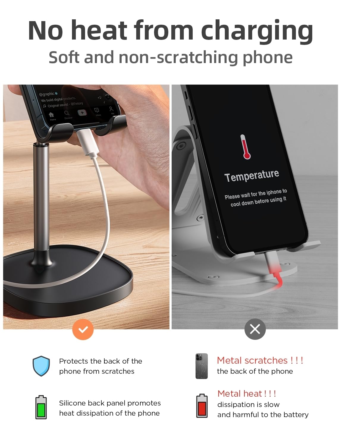 LISEN Adjustable Cell Phone Stand for Desk
