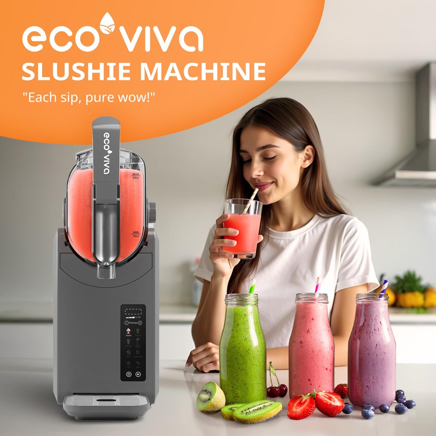 Ecoviva 88 oz Slushy Machine with 5 Settings