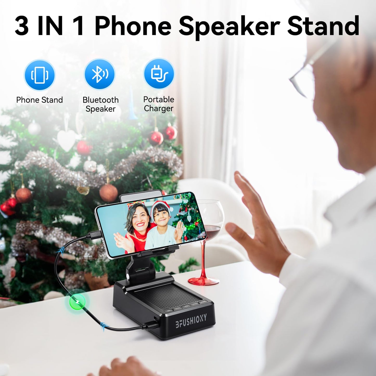 Phone Stand with Wireless Charger and Speaker