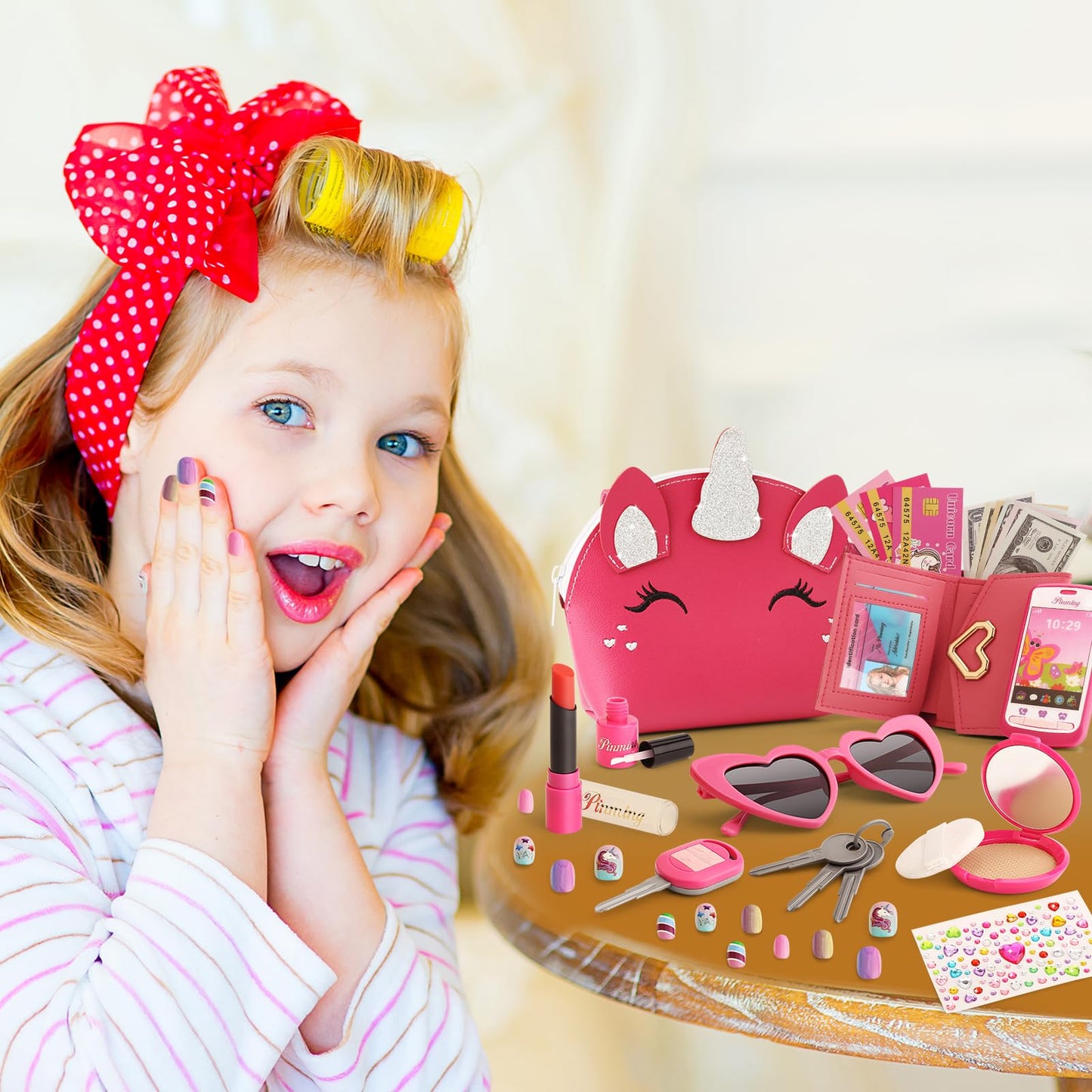 Toddler Unicorn Purse with Makeup Kit Set