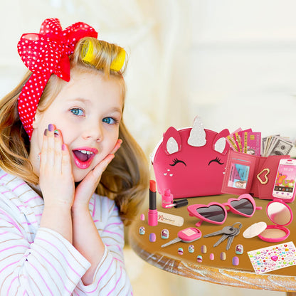 Toddler Unicorn Purse with Makeup Kit Set