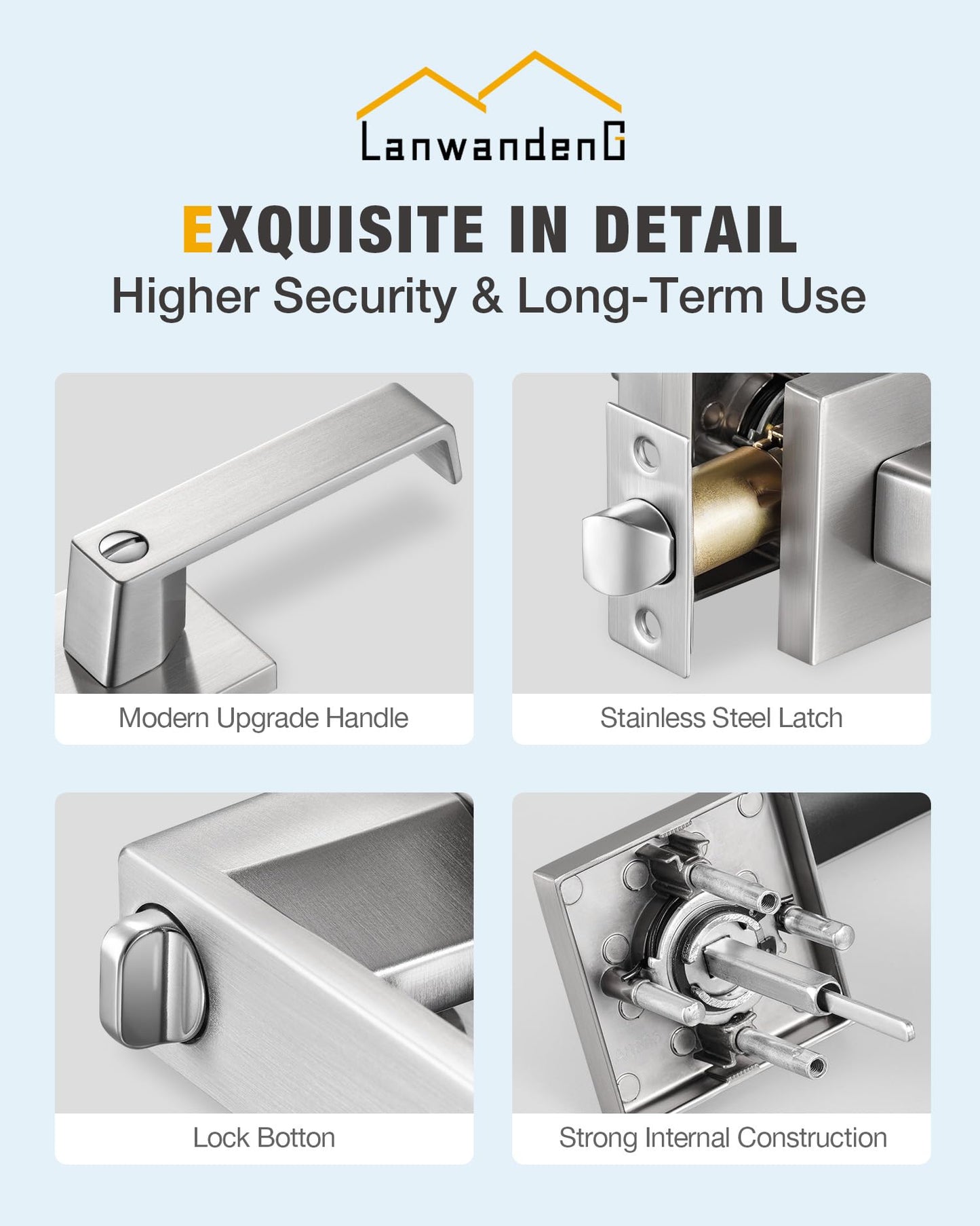 Privacy Door Lever Lock for Bathroom or Bedroom