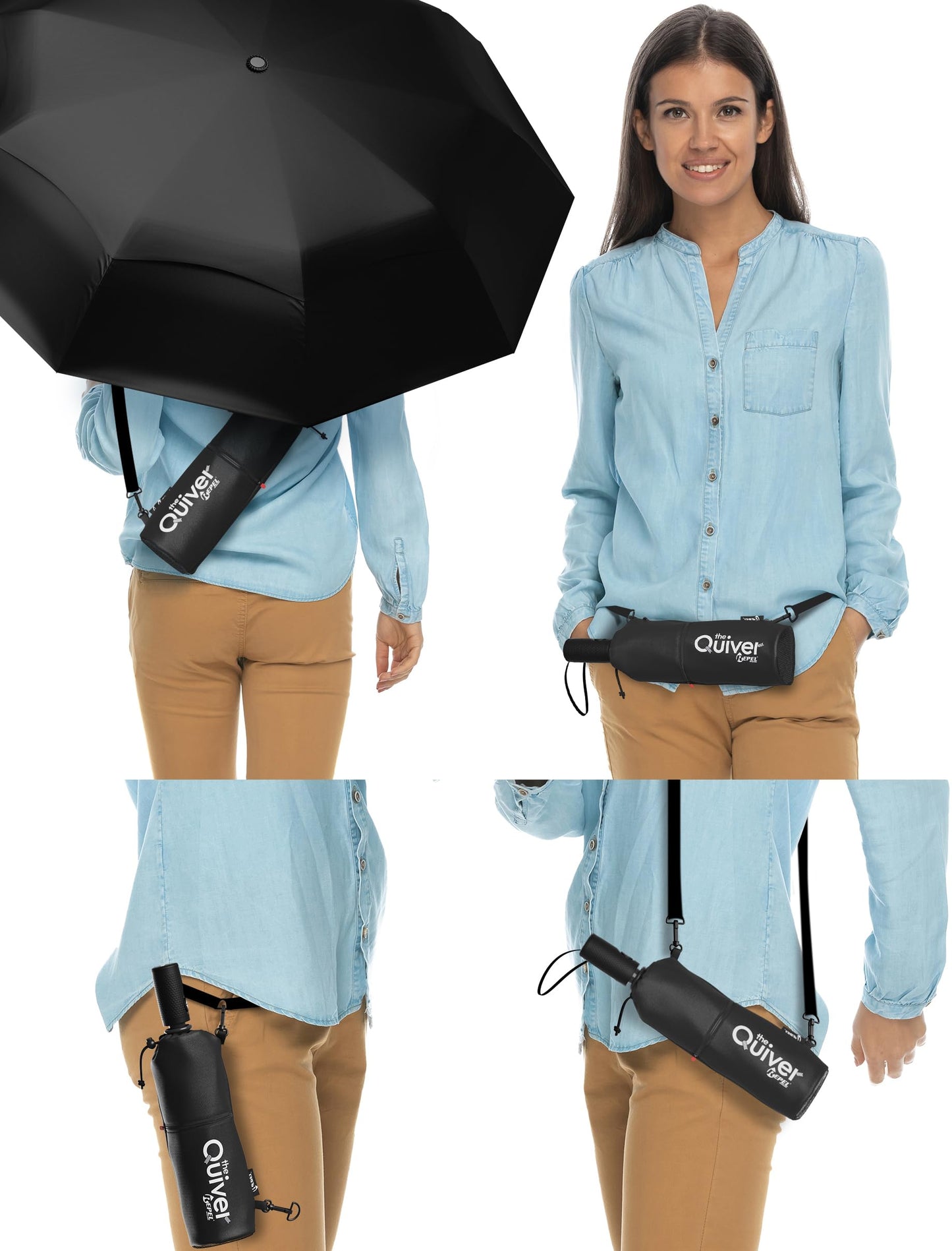Windproof Travel Umbrella with Auto Open/Close