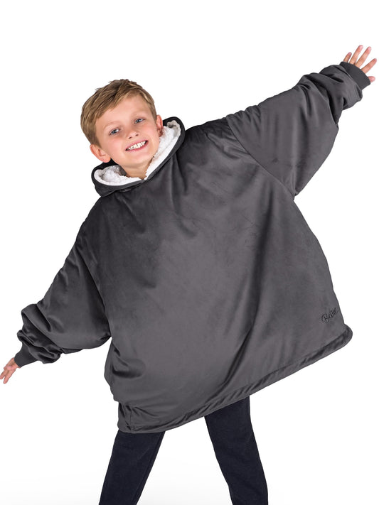 Bare Home Kids Wearable Fleece Blanket Hoodie