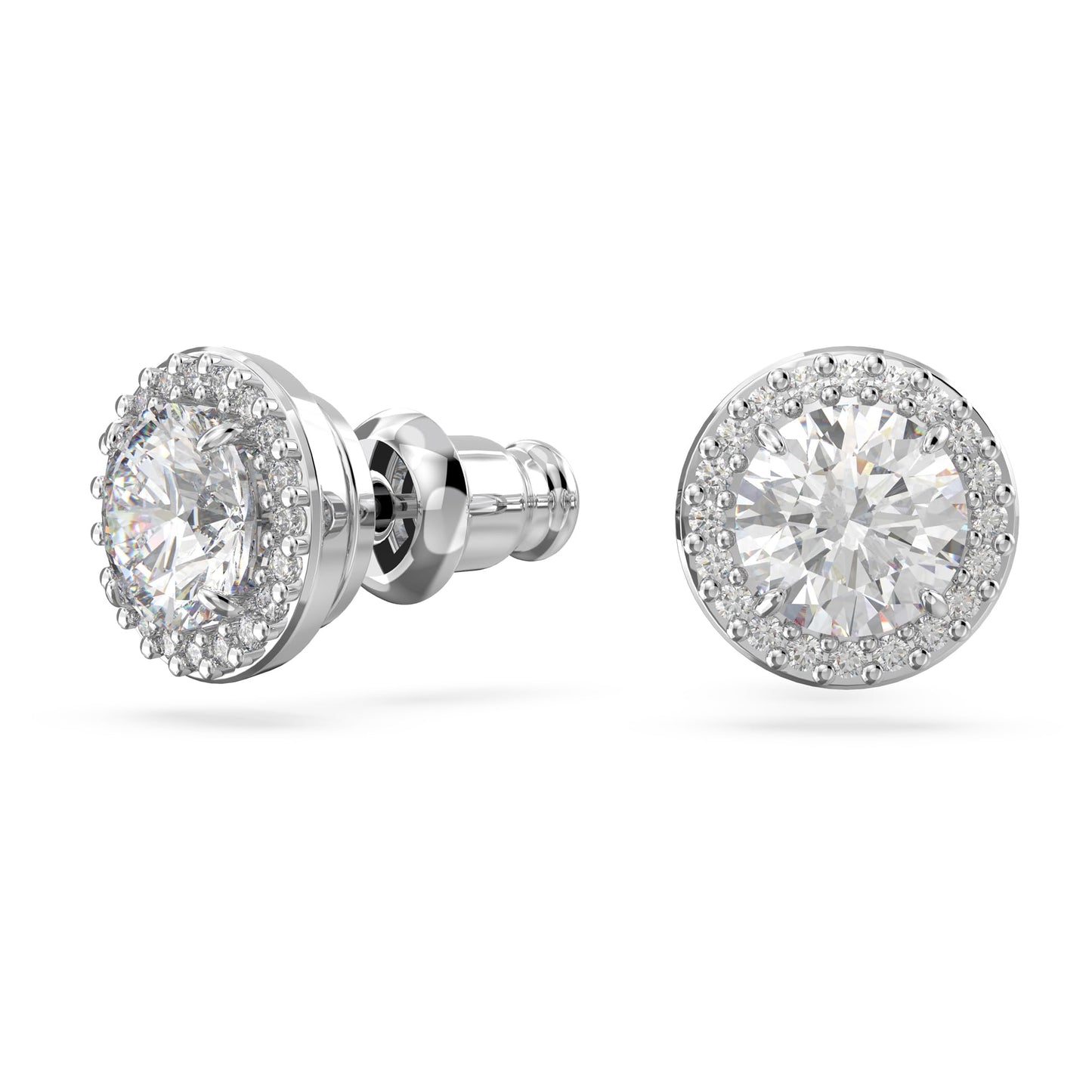 SWAROVSKI Constella Pierced Stud Earrings, White Crystals on a Rhodium Finish Setting, Part of the Constella Collection