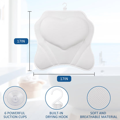 Bath Pillow with Suction Cups for Support