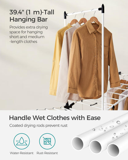 SONGMICS Foldable 2-Level Laundry Drying Rack