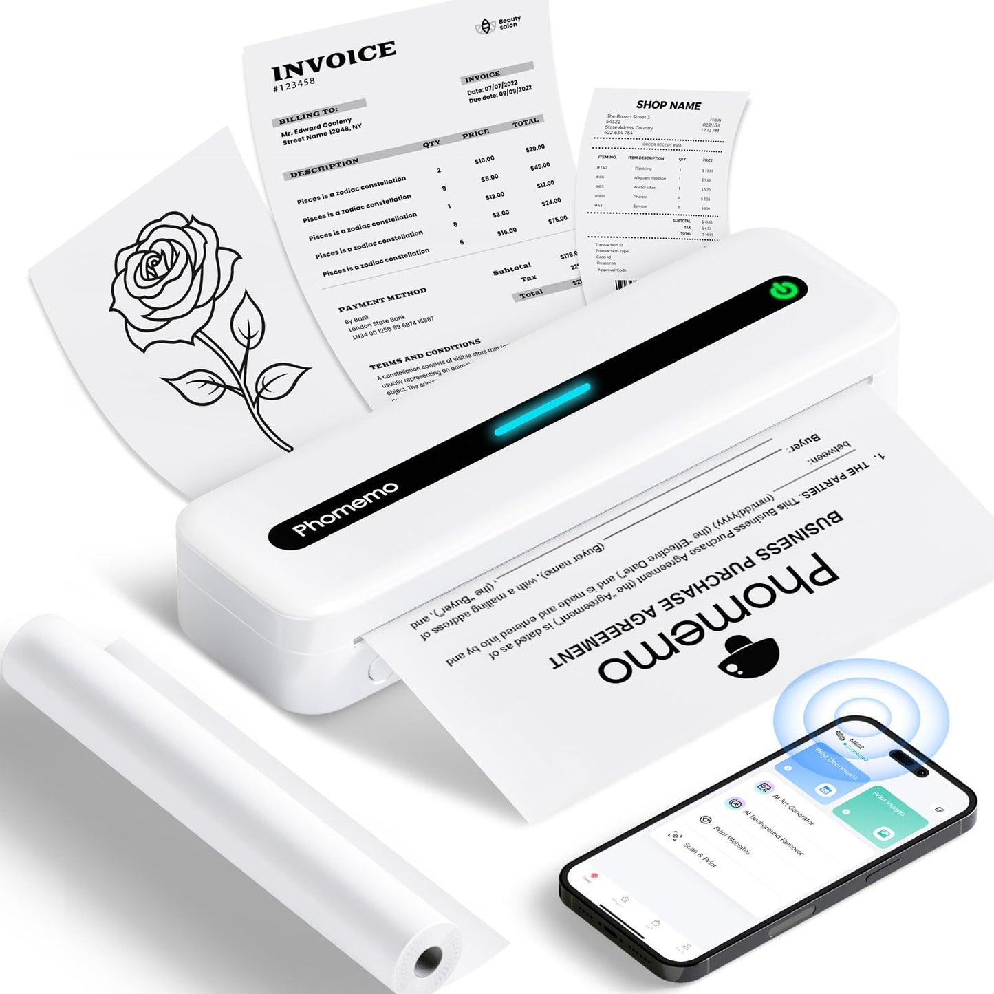 Phomemo Wireless Thermal Printer for Phone & Laptop