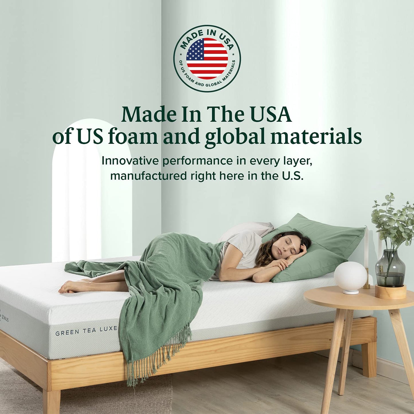 ZINUS 8 Inch Green Tea Luxe Memory Foam Mattress / Pressure Relieving / CertiPUR-US Certified / Bed-in-a-Box / All-New / Made in USA, Twin