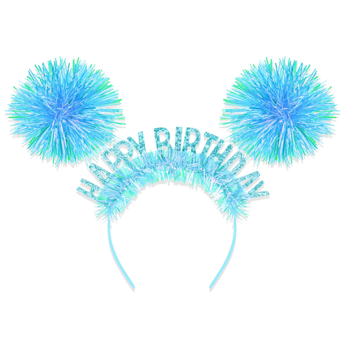 Birthday Crown Glitter Pom Pom Headband