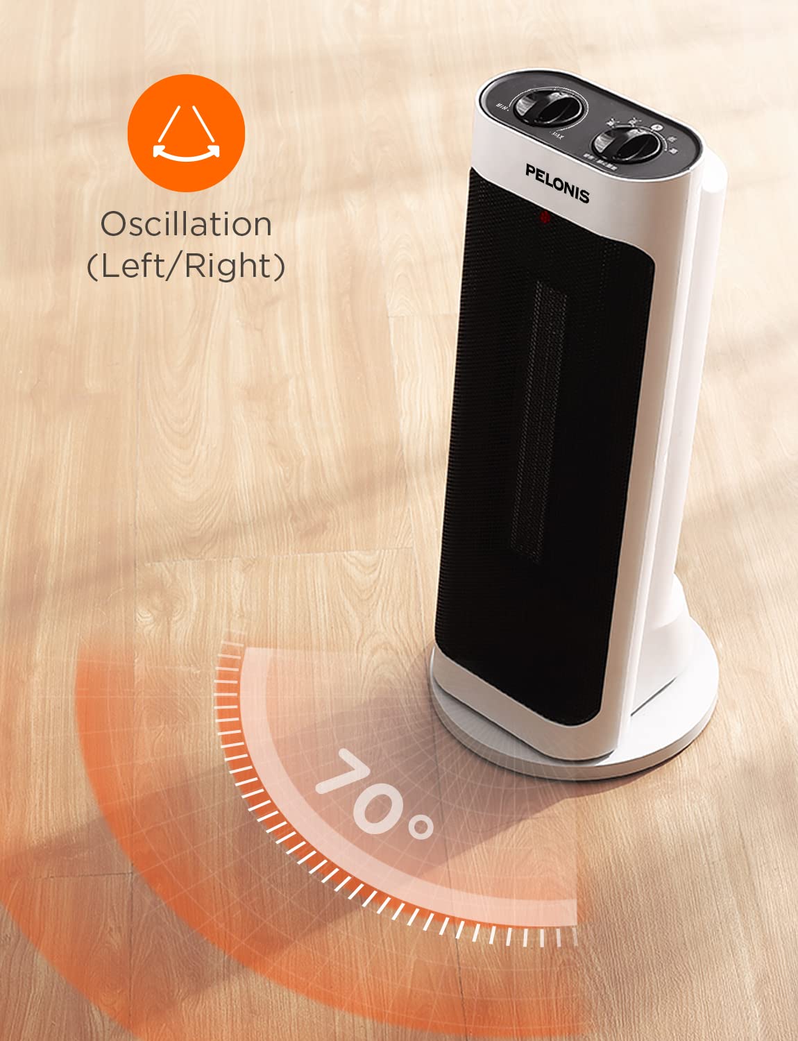 PELONIS 1500W Fast Heating Oscillating Heater
