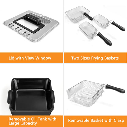 5.3Qt COSTWAY Electric Deep Fryer with Timer