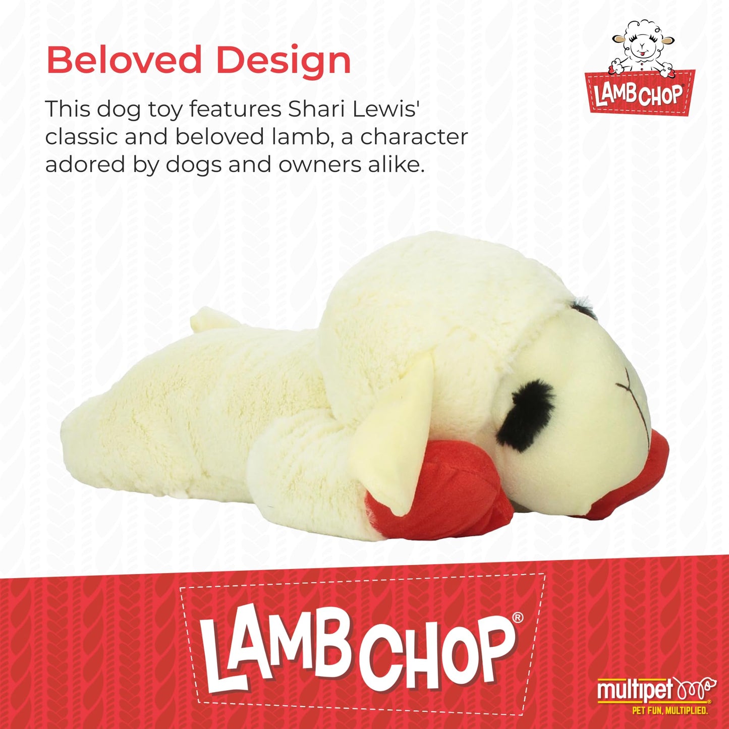 Multipet Lamb Chop Plush Dog Toy - Jumbo Squeaky
