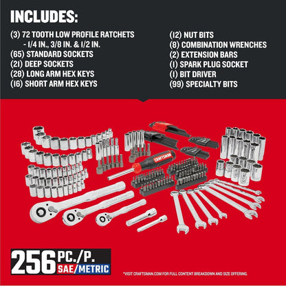 CRAFTSMAN 256-Piece Mechanics Tool Set with Box