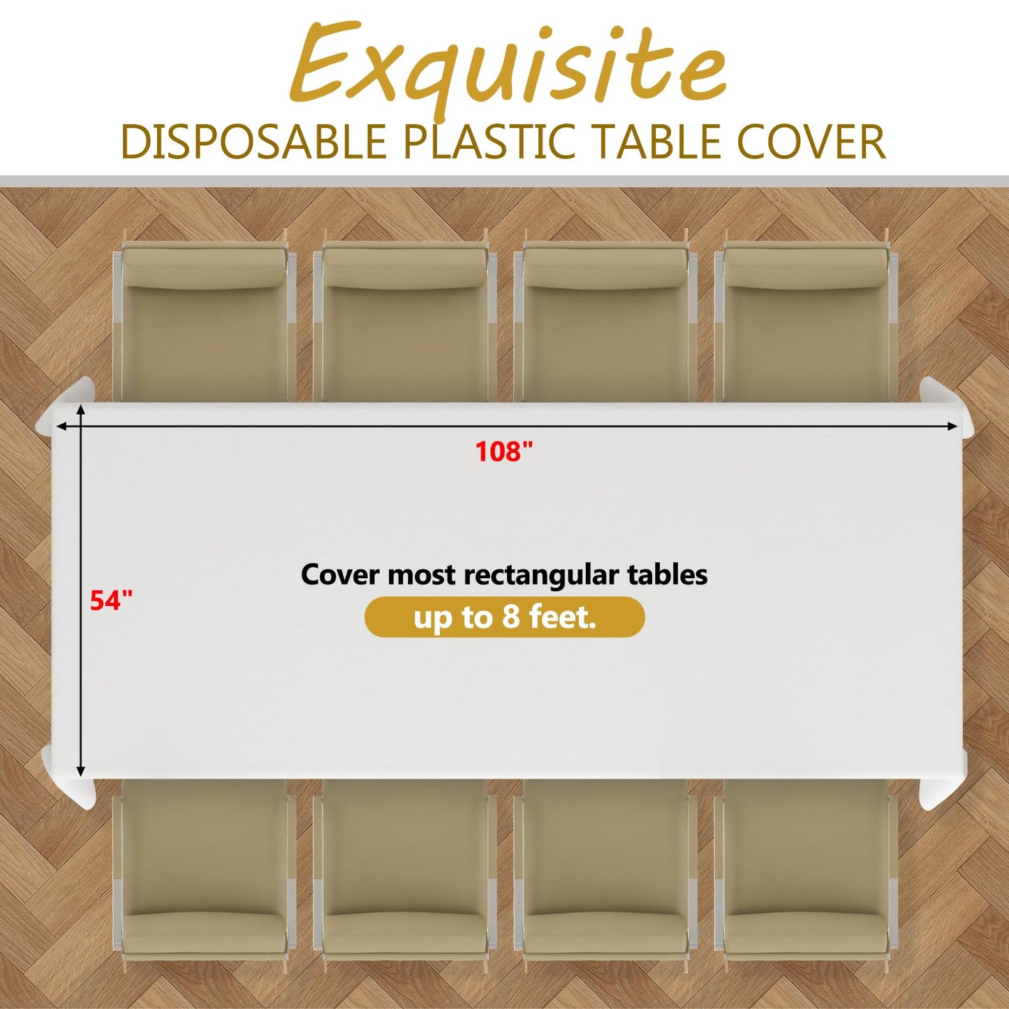 XSEINO 8 Pack Disposable Tablecloths for Events