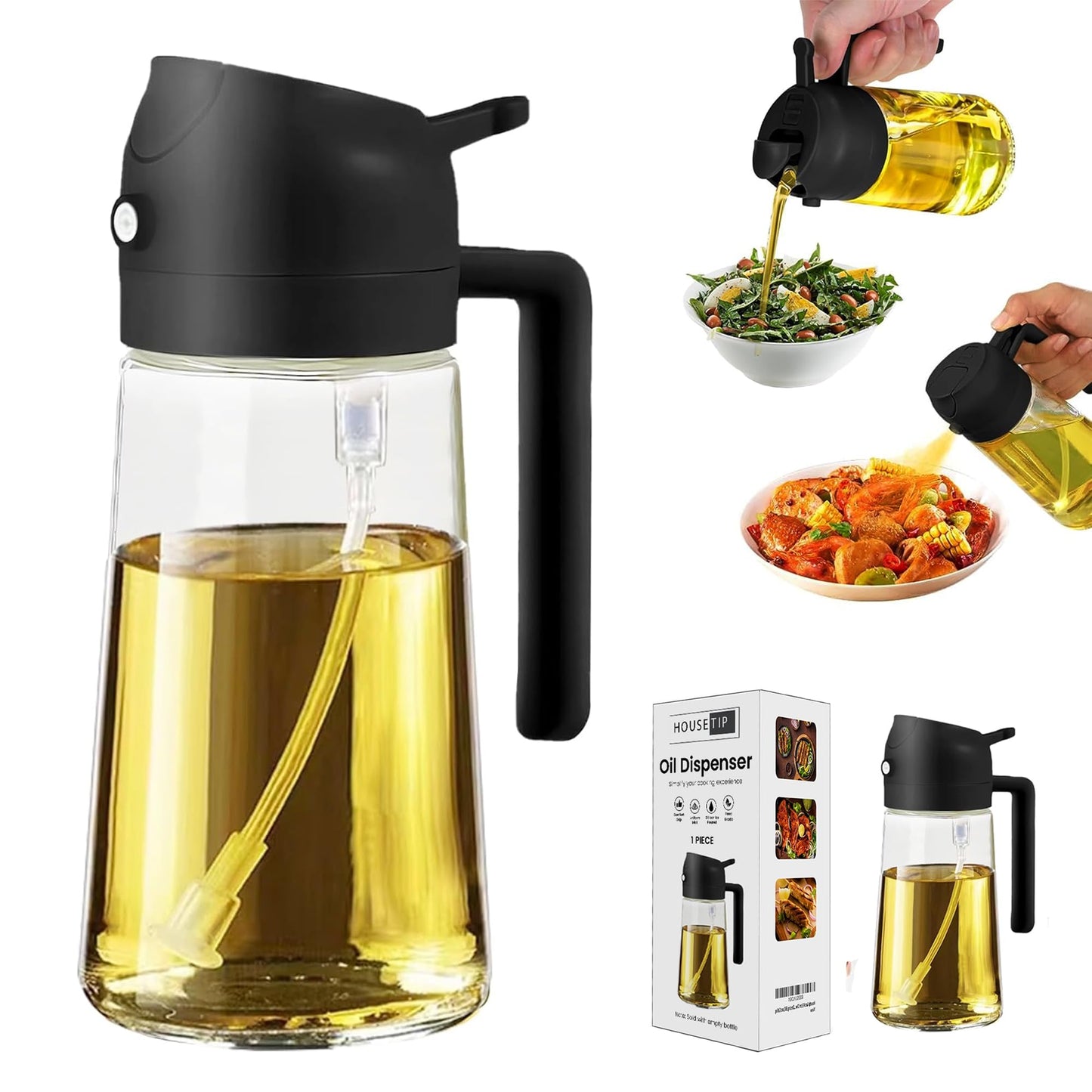 Oil Dispenser Spray Bottle for Cooking 16.9 Oz