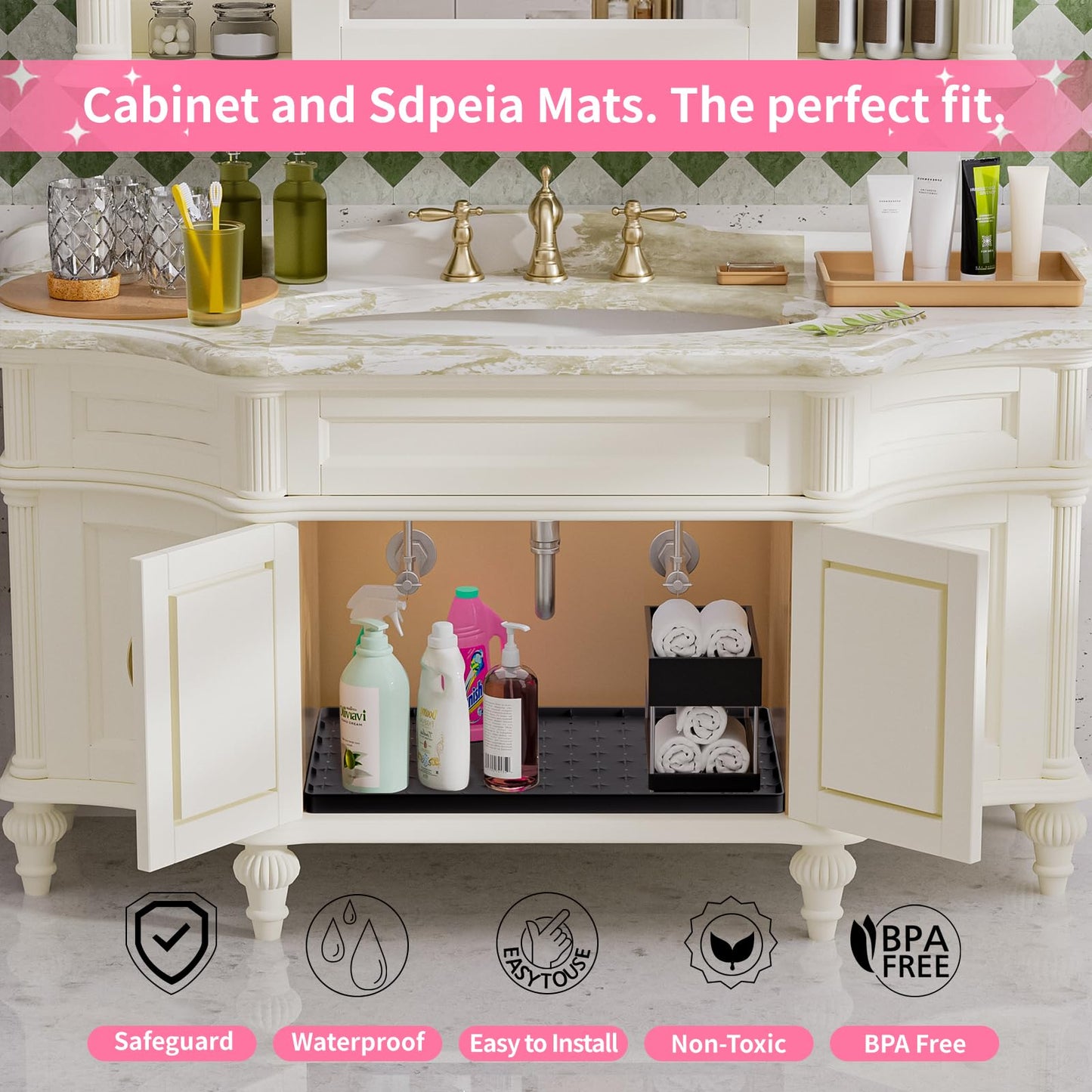Under Sink Silicone Waterproof Cabinet Mat