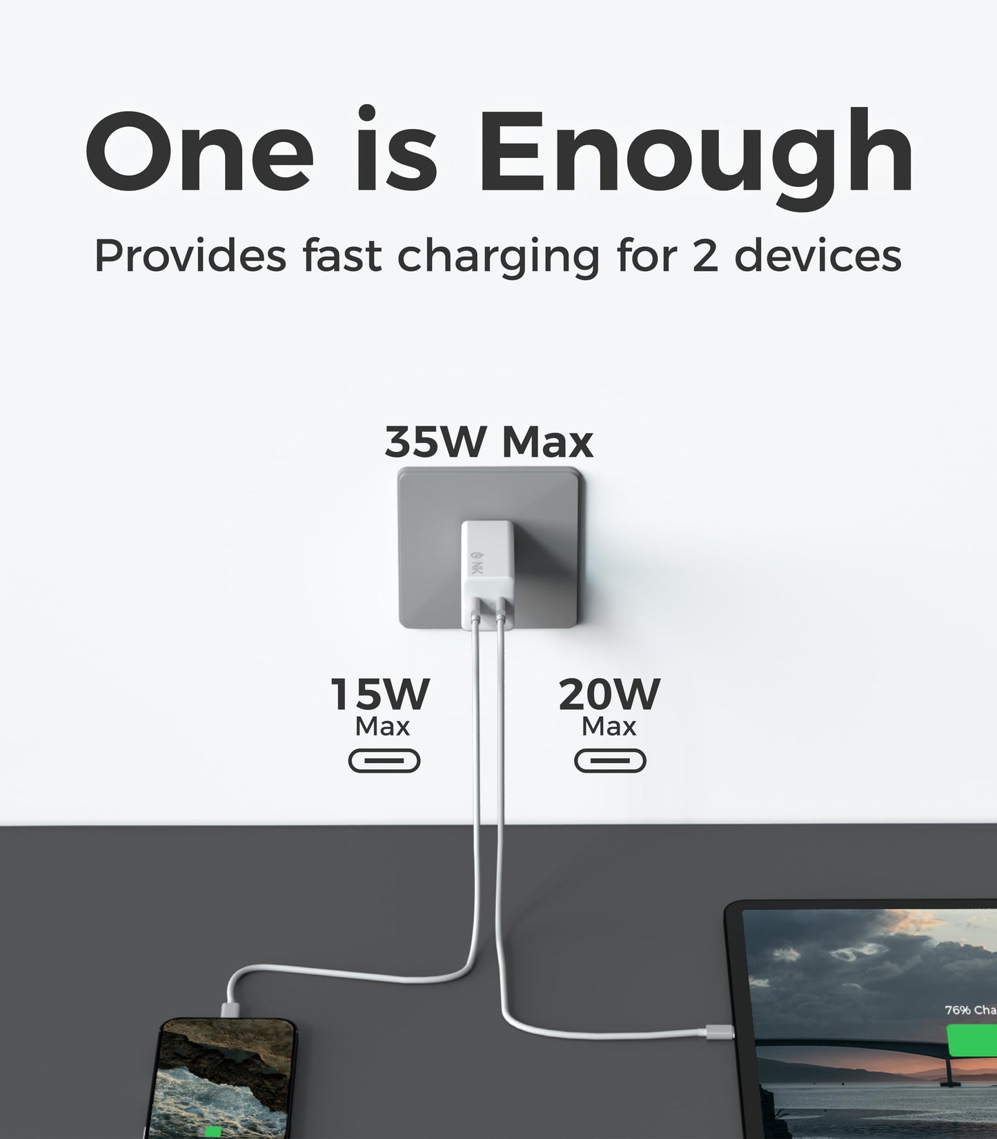 OLINK 35W Fast Charging Dual USB-C Charger