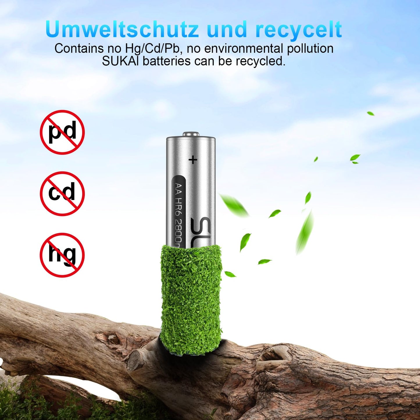SUKAI Rechargeable AAA Batteries with Smart Charger