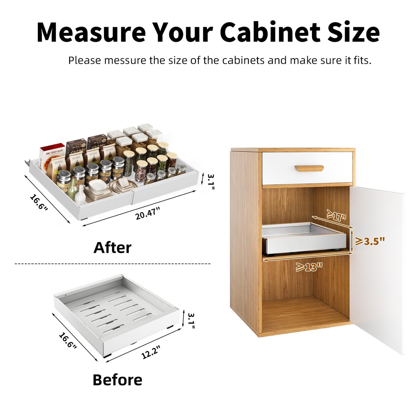 Expandable Slide Out Drawer Organizer for Kitchen