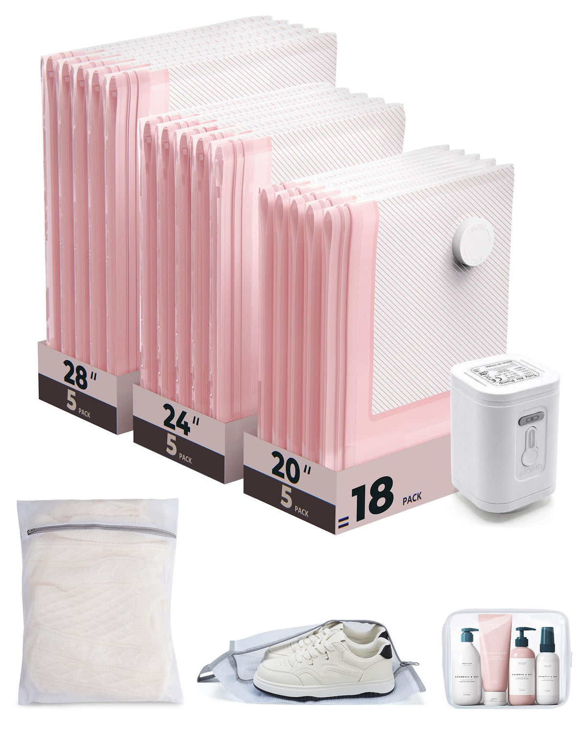 18 Pack Vacuum Seal Travel Storage Bags Set
