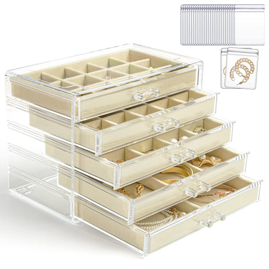 KAMIER Clear Jewelry Organizer with 20 Bags