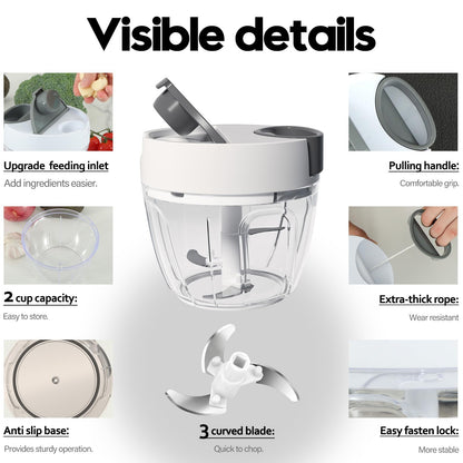 Manual Vegetable Chopper with Garlic Mincer 650ml