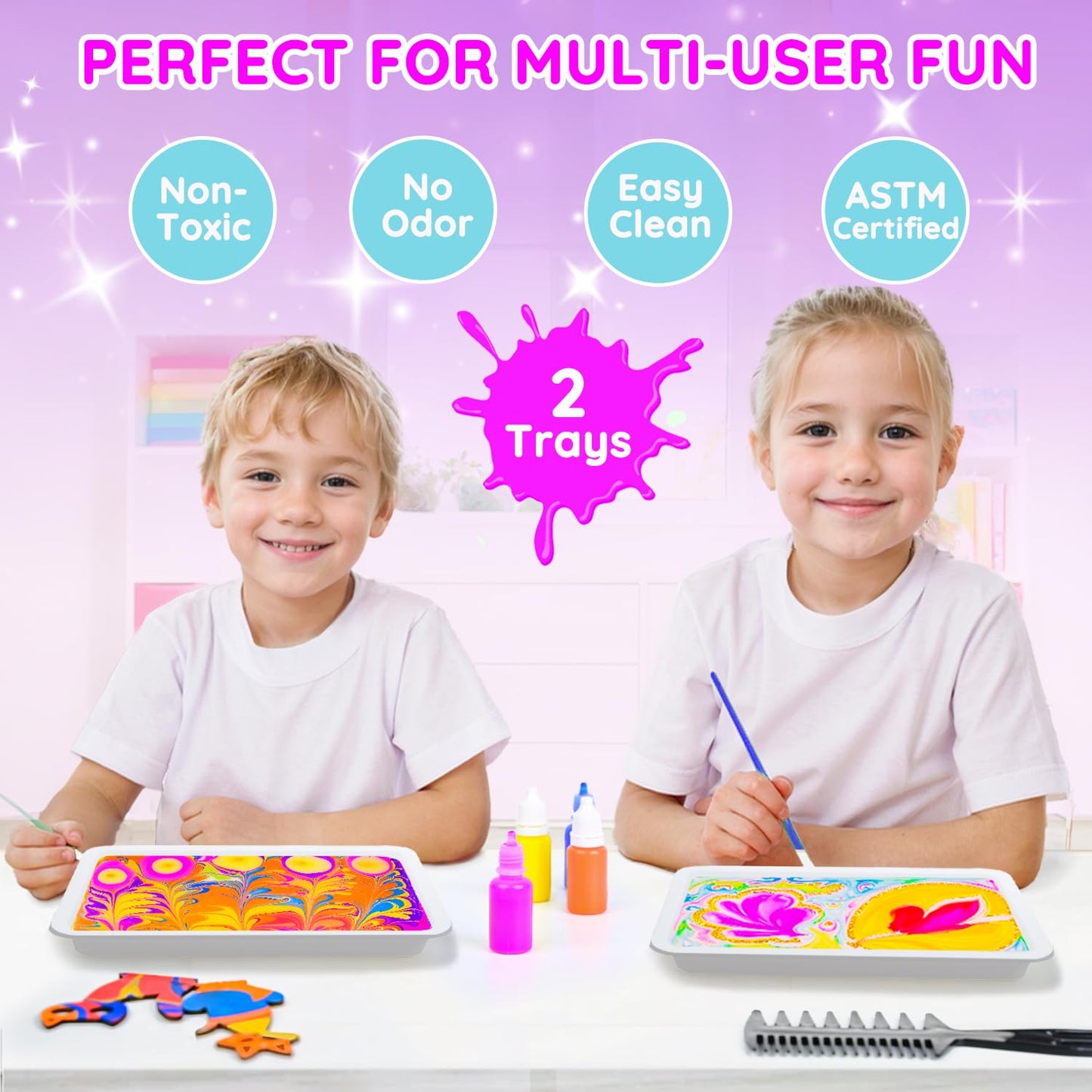 Marbling Paint Art Kit for Kids by MOMUSE