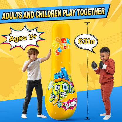 Inflatable Punching Bag for Kids 3-12 Years
